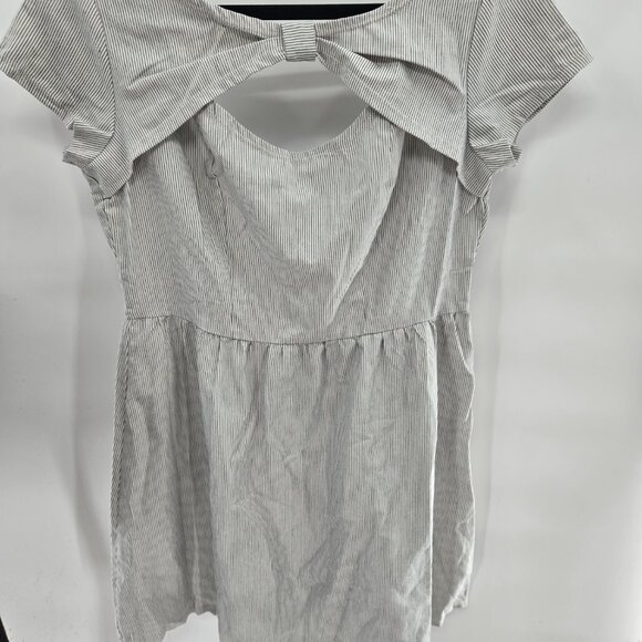 Lucky 13 Homecoming Hangover Peek a Boo Cream Blue Seersucker Cotton Mini Large - Picture 1 of 9